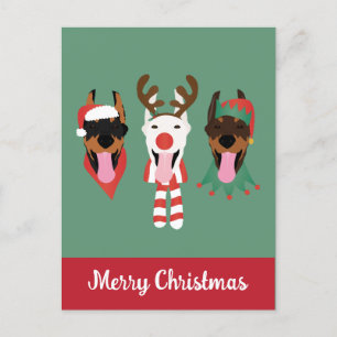 Vrolijk kerstfeest Dobermann Honden Briefkaart