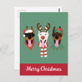 Vrolijk kerstfeest Dobermann Honden Briefkaart (Voorkant / Achterkant)