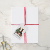 Vrolijk kerstfeest Dobermann Honden Cadeaulabel (Met Touw)