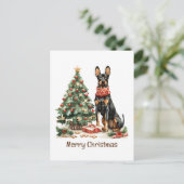 Vrolijk kerstfeest Dobermann Honden Feestdagenkaart (Staand voorkant)