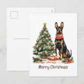 Vrolijk kerstfeest Dobermann Honden Feestdagenkaart (Voorkant / Achterkant)