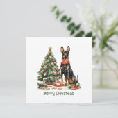 Vrolijk kerstfeest Dobermann Honden Feestdagenkaart (Staand voorkant)