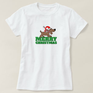 Vrolijk kerstfeest Dog Women's Basic T-Shirt