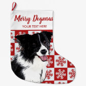 Vrolijk kerstfeest Dogmas Border Collie Festive Do Grote Kerstsok (Voorkant)