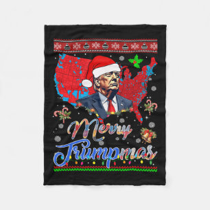 Vrolijk kerstfeest Donald Trump Kerstman Familie K Fleece Deken