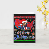 Vrolijk kerstfeest Donald Trump Kerstman Familie K Kaart (Gele Bloem)