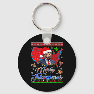 Vrolijk kerstfeest Donald Trump Kerstman Familie K Sleutelhanger