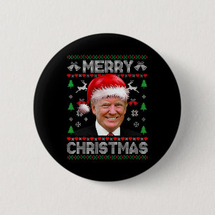Vrolijk Kerstfeest Donald Trump Kerstman Familie X Ronde Button 5,7 Cm