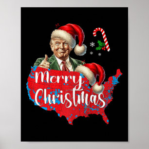 Vrolijk Kerstfeest Donald Trump Rode Dekking Kaart Poster