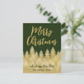 Vrolijk kerstfeest, donkergroene gouden tinten fot briefkaart (Staand voorkant)