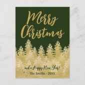 Vrolijk kerstfeest, donkergroene gouden tinten fot briefkaart (Voorkant)