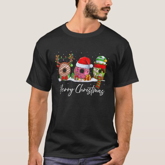 Vrolijk kerstfeest Donuts Santa Kerstmis Pajama Do T-shirt (Voorkant)