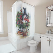 Vrolijk kerstfeest douchegordijn (In situ)