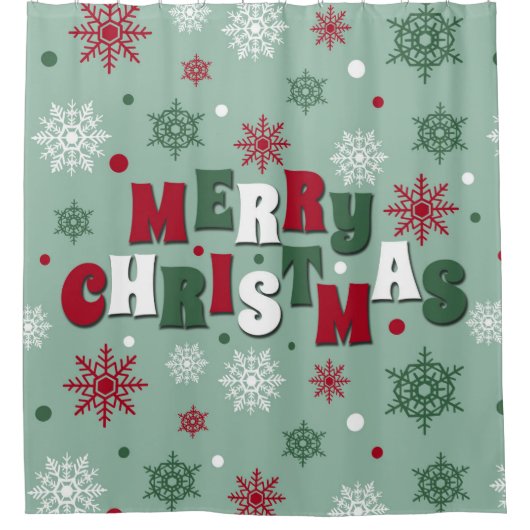 Vrolijk kerstfeest douchegordijn (Voorkant)