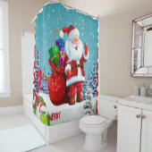 Vrolijk kerstfeest douchegordijn (In situ)