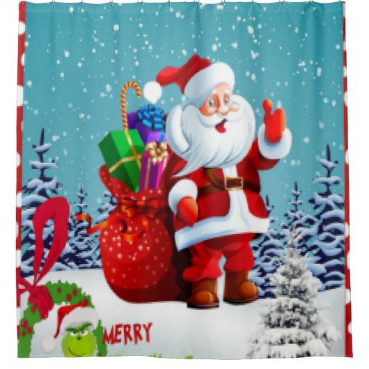 Vrolijk kerstfeest douchegordijn (Voorkant)