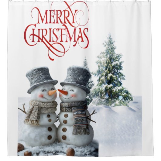 Vrolijk kerstfeest douchegordijn (Voorkant)
