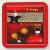 Vrolijk kerstfeest drankjes onderzetter (Voorkant)