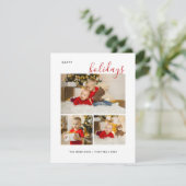 Vrolijk kerstfeest drie familiefoillage blij H Feestdagenkaart (Staand voorkant)