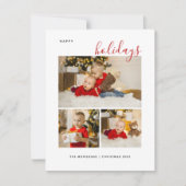 Vrolijk kerstfeest drie familiefoillage blij H Feestdagenkaart (Voorkant)