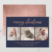 vrolijk kerstfeest | Drie foto's van Navy en Roos  Feestdagenkaart (Voorkant / Achterkant)