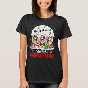 Vrolijk Kerstfeest Drie Kerstman Rendier Australis T-shirt