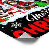 Vrolijk Kerstfeest Drie Kerstman Rendier Entlebuch Poster (Hoek)
