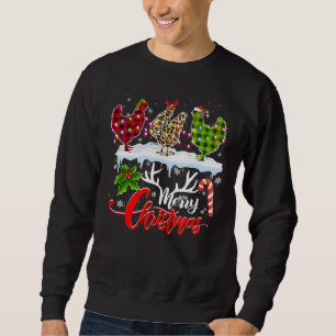 Vrolijk kerstfeest Drie kippen Buffalo Leopard Red Trui