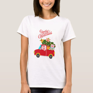 Vrolijk kerstfeest Drie kleine kronkeltjes T-shirt