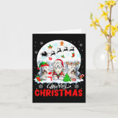 Vrolijk Kerstfeest Drie Santa Elf Rendier Bearded Kaart (Gele Bloem)
