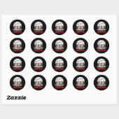 Vrolijk Kerstfeest Drie Santa Elf Rendier Bernedoo Ronde Sticker (Vel)