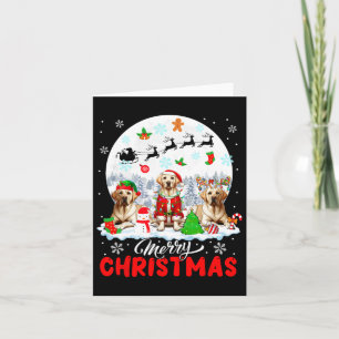Vrolijk Kerstfeest Drie Santa Elf Rendier Labrador Kaart