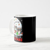 Vrolijk Kerstfeest Drie Santa Elf Rendier Papillon Koffiemok (Voorkant links)