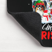 Vrolijk Kerstfeest Drie Santa Elf Rendier Papillon Muismat (Hoek)