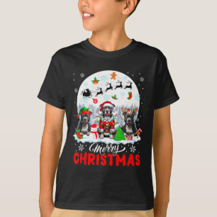 Vrolijk Kerstfeest Drie Santa Elf Rendier Pit Bull T-shirt