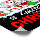 Vrolijk Kerstfeest Drie Santa Elf Rendier Poedels Poster (Hoek)