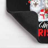 Vrolijk Kerstfeest Drie Santa Elf Rendier Samoyeds Muismat (Hoek)