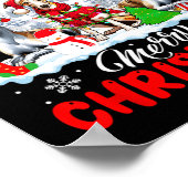 Vrolijk Kerstfeest Drie Santa Elf Rendier Whippets Poster (Hoek)