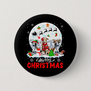 Vrolijk Kerstfeest Drie Santa Elf Rendier Whippets Ronde Button 5,7 Cm