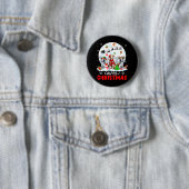 Vrolijk Kerstfeest Drie Santa Elf Rendier Whippets Ronde Button 5,7 Cm (In situ)