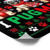 Vrolijk Kerstfeest Drie Santa Pugs Kleurrijke Trui Poster (Hoek)