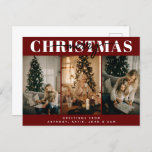 Vrolijk kerstfeest drie serie Foto Typografie Red Feestdagenkaart<br><div class="desc">Vrolijk kerstfeest drie serie Foto Typografie Red Holiday Briefkaart</div>