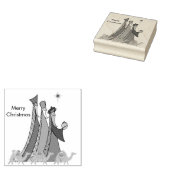 Vrolijk Kerstfeest Drie Wijzen Rubberstempel (Gestempeld)