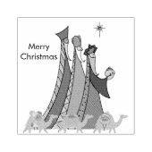 Vrolijk Kerstfeest Drie Wijzen Rubberstempel (Afrduk)