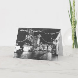 Vrolijk kerstfeest Duits zwart-wit foto 1950 Feestdagen Kaart