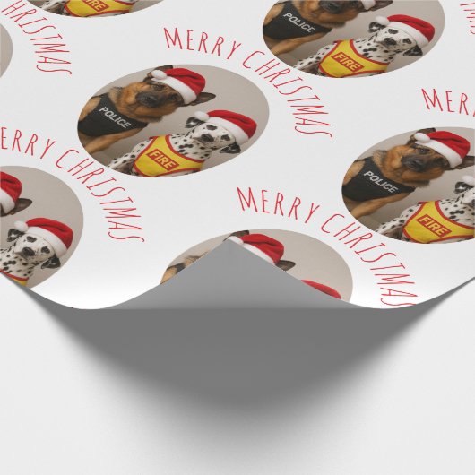 Vrolijk Kerstfeest Duitse Herder en Dalmatiër Cadeaupapier (Hoek)