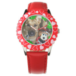 Vrolijk kerstfeest Duitse herder Horloge