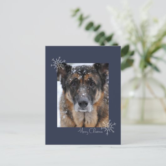 Vrolijk kerstfeest Duitse herder in Briefkaart (Staand voorkant)