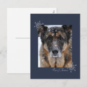 Vrolijk kerstfeest Duitse herder in Briefkaart (Voorkant / Achterkant)