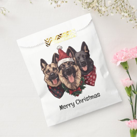 Vrolijk kerstfeest Duitse herdershonden Bedankzakje (Gezegeld)